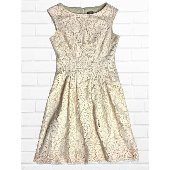 Vince Camuto Womens Dress Pink Size 4 Fit and Flare‎ Sleeveless Workwear Lace - Picture 1 of 11